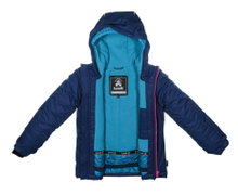 Kamik Winter Jacket Effie (wind and waterproof, reflective) navy blue/pink Children